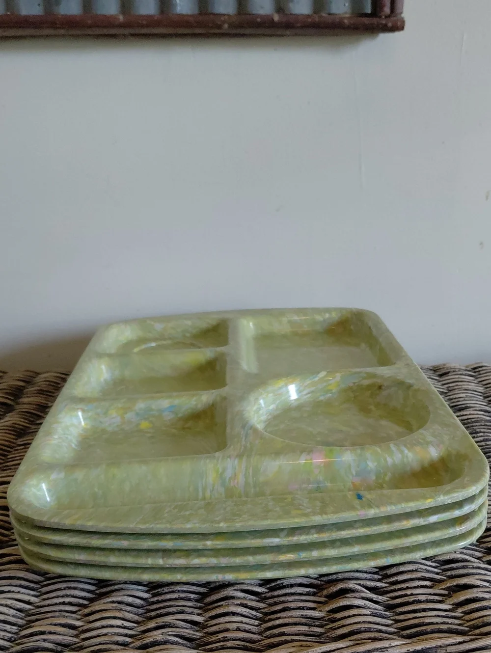 Vintage Prolon Melamine Compartment Tray Set {4}